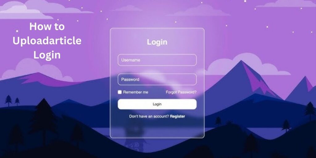 How to Uploadarticle Login